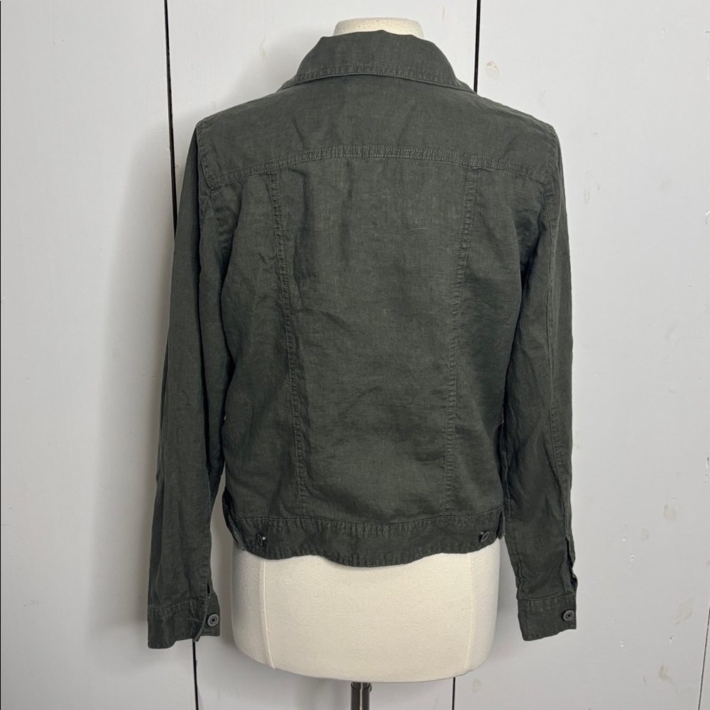 Jones & Co olive green linen jacket size medium - Picture 4 of 7
